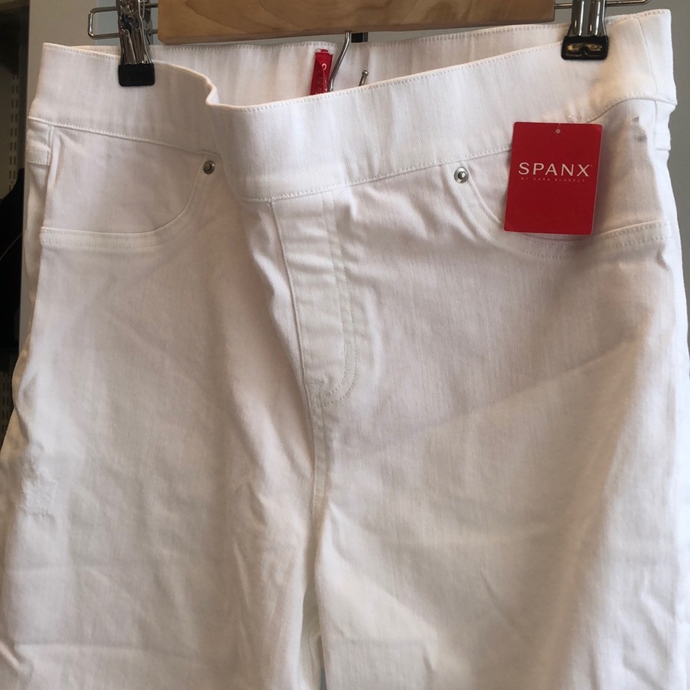 Spanx White Distressed Skinny Jean